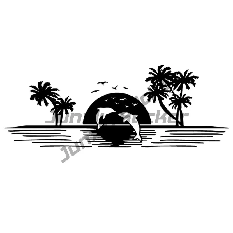 

Van Camper Horsebox Caravan RV Cargo Graphics Dolphins Swimming Styling Decor Decal Auto Tuning Accessories Car Stickers