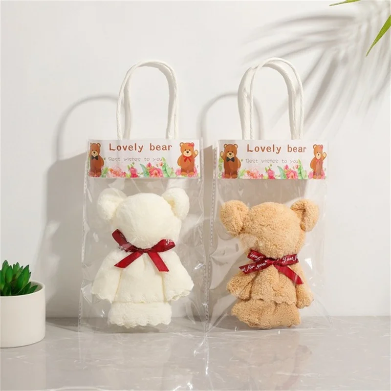 

5PCS/Lot Bear Gift Bag 6 Colors Towel Soft Coral Fleece Birthday Party Kids Wedding Favors for Guests Baby Shower Love Gifts