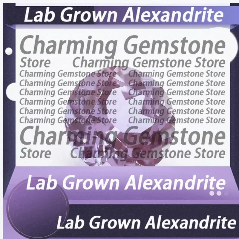 

Round Cut Lab Grown Alexandrite Purple Color Charms Beads Optional AGL Certificate Free Shipping For DIY Supplies