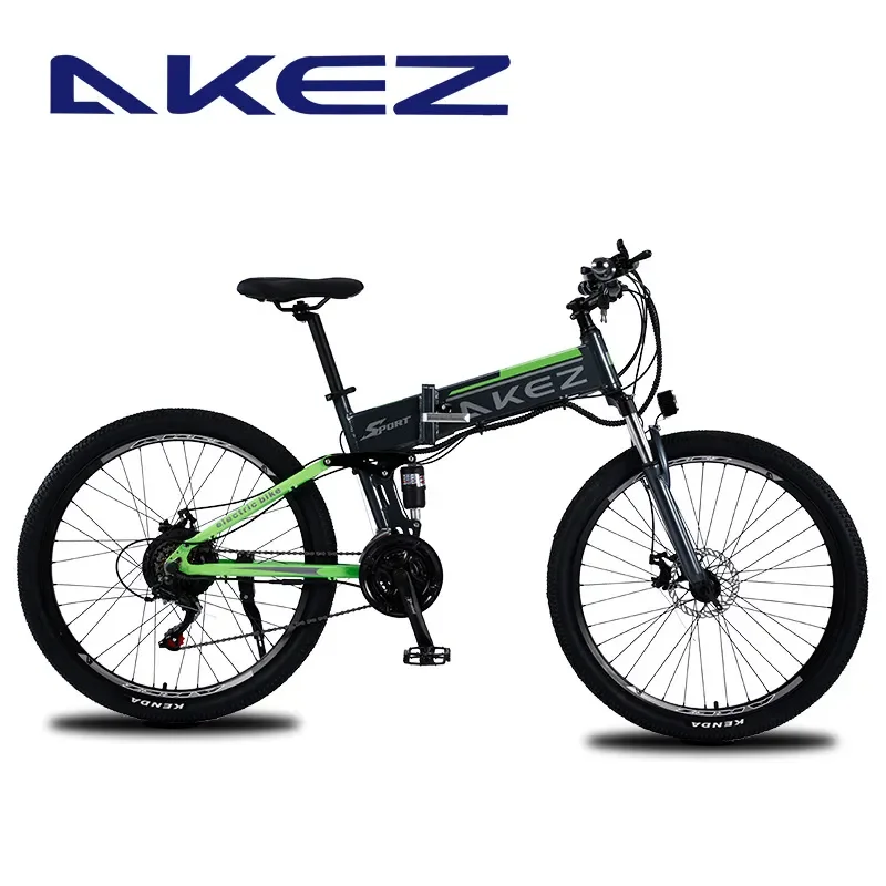 27.5 Inch Aluminum Alloy Folding Mountain Bike 27 Speed Double Shock Absorption Power Bicycle