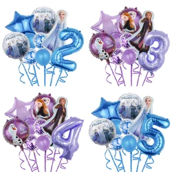 9pcs Frozen Foil Balloons Set Disney Elsa Anna Kids Birthday Party Decorations Cartoon Snow Queen Princess Air Inflatable Globos