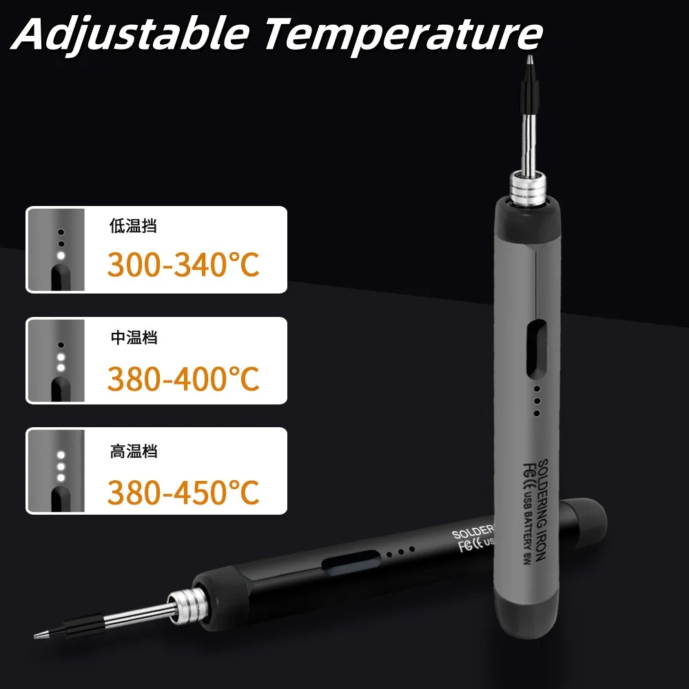 5V 8W USB Soldering Iron Wireless Electric Soldering Iron Fast Charging Lithium Battery Solder Iron Portable Repair Welding Tool