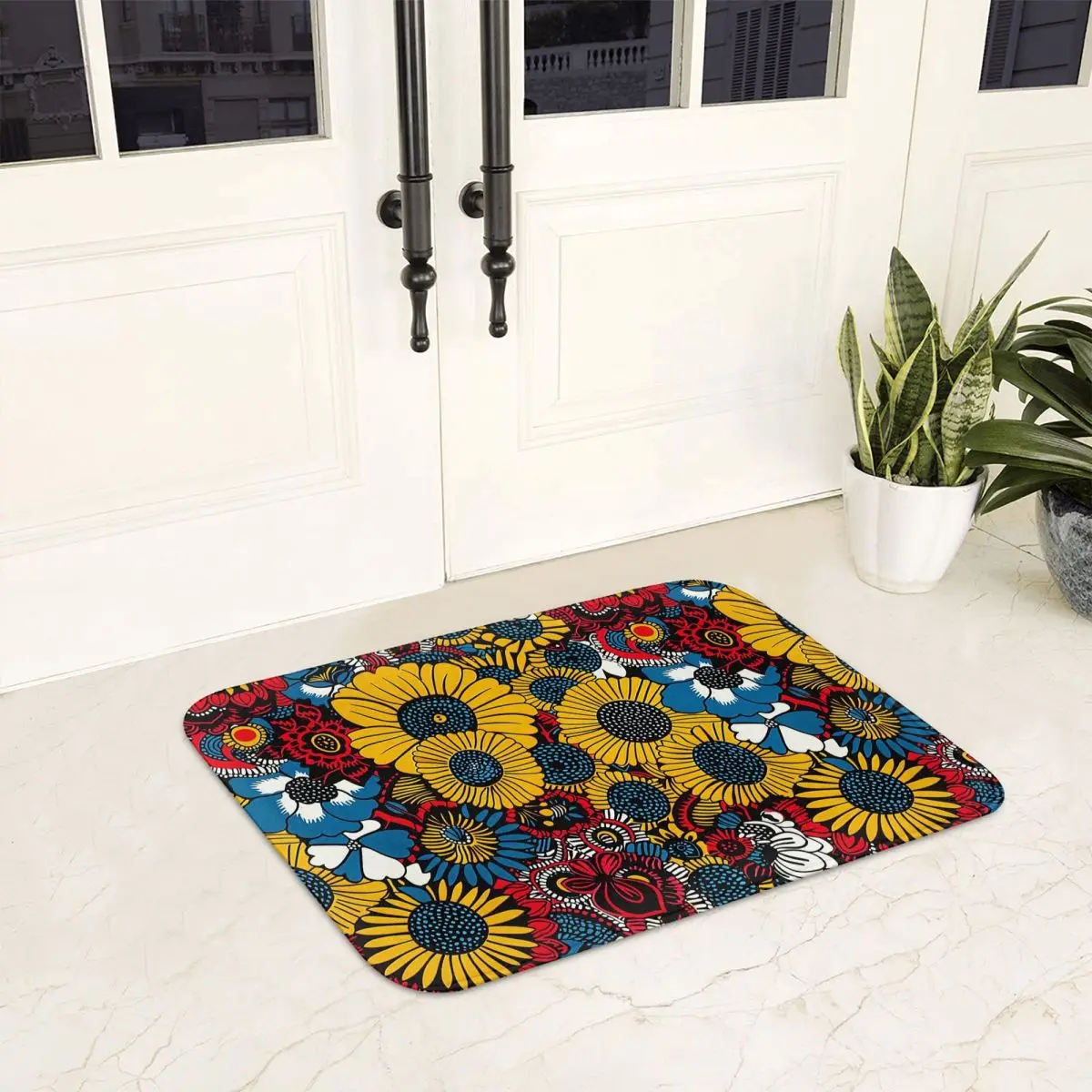 

Kizomba Samakaka Анкара с принтом в африканском стиле, восковой дизайн, нескользящий коврик для двери, напольный коврик, ковер для кухни, входные коврики для ног