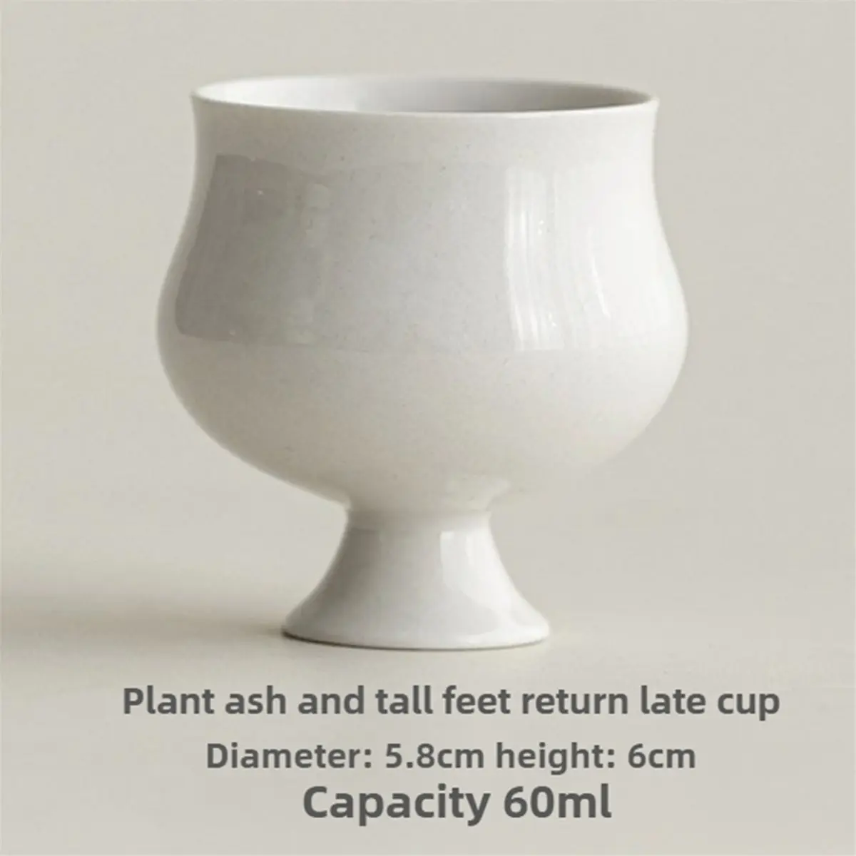 Grass and Wood Ash Ancient Mud High-Footed Teacup Tea Cup Imitation Song Master Cup Tea Drinking Single Cup