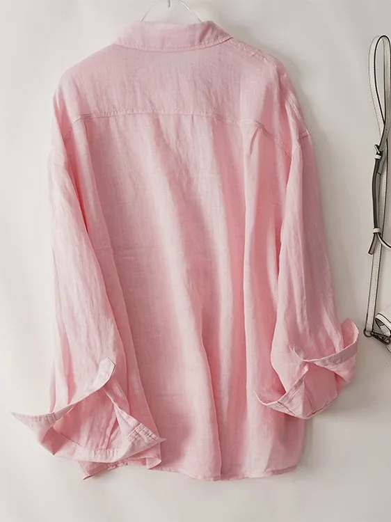 Oule レディース カジュアル リネン ロングスリーブ 日焼け防止 薄手 ゆったり エアコン付き カジュアル ロングスリーブ 春夏 2026