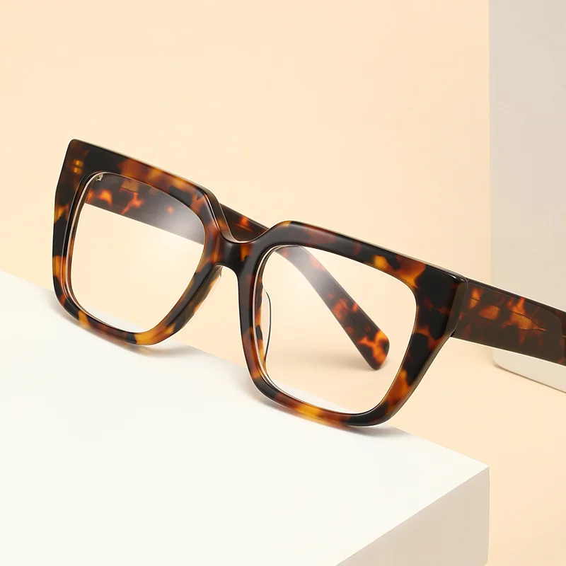 

2025 High-Quality Acetate woman Eyeglasses Retro Tortoiseshell Full-Rim Frame with Wide Arms glasses for men