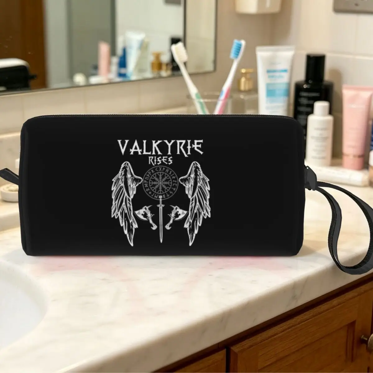 Женская косметичка-органайзер для путешествий Ladies Valkyrie Viking Valhalla Odin Fighter Gift Makeup Bag, дорожный несессер для хранения косметики