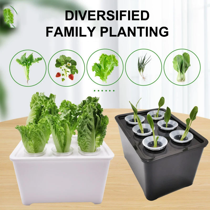 

Набор для гидропоники: горшки для выращивания трав и овощей в помещении/на улице, не требуют электричества, прочный пластик, простая сборка