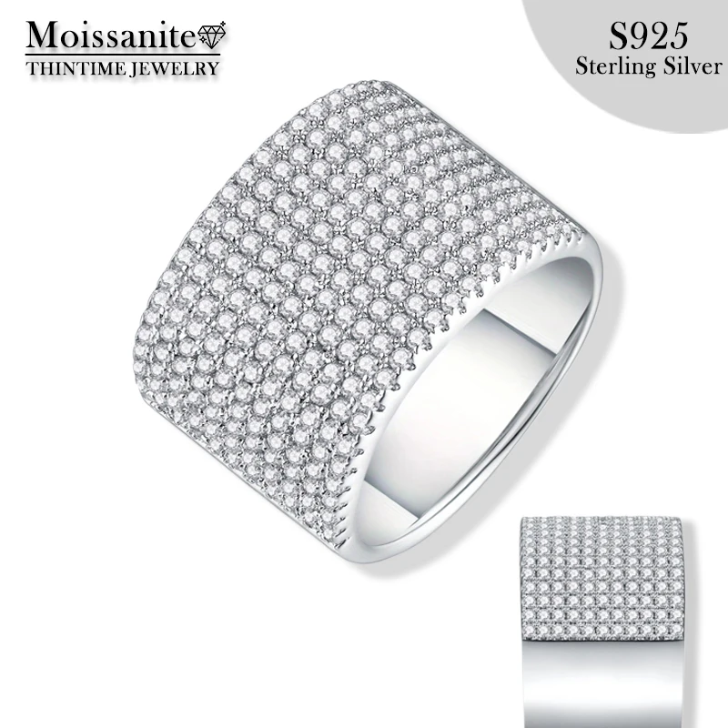 Luxury Moissanite S925 Sterling Silver Ring for Men and Women, 18K Platinum Plated, Ideal for Engagement, Wedding, Anniversary,