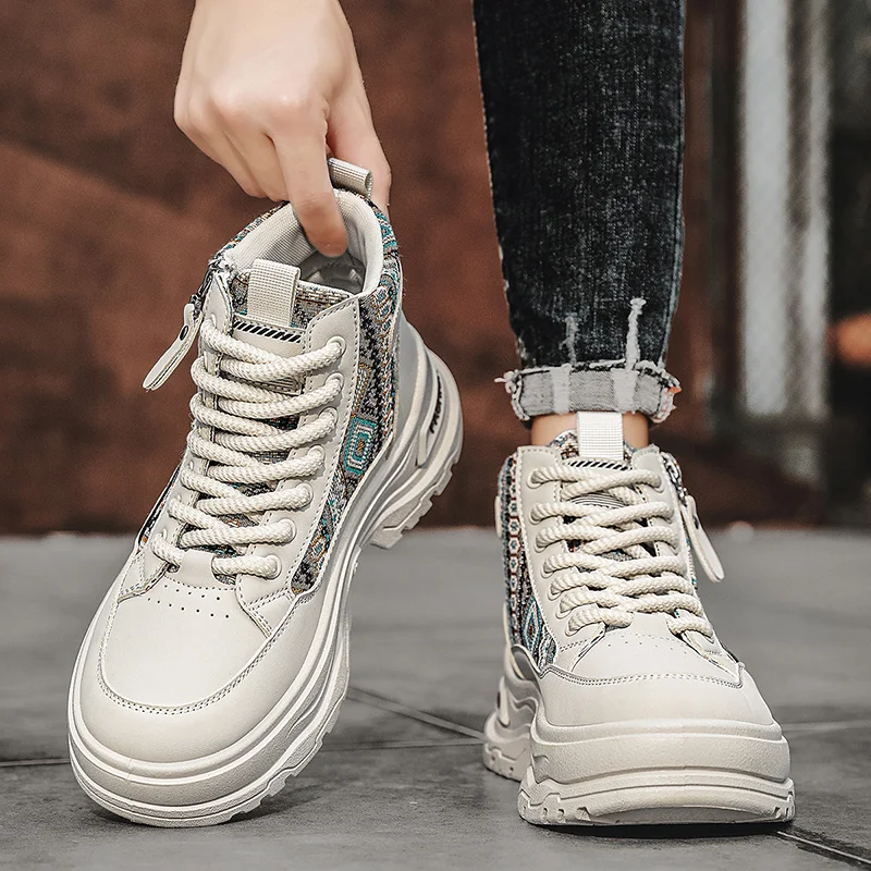 أحذية رجالية عالية الجودة جديدة للخريف والشتاء - أحذية رياضية كاجوال عصرية ومتعددة الاستخدامات ونعل سميك وغير قابلة للانزلاق للكاحل #3