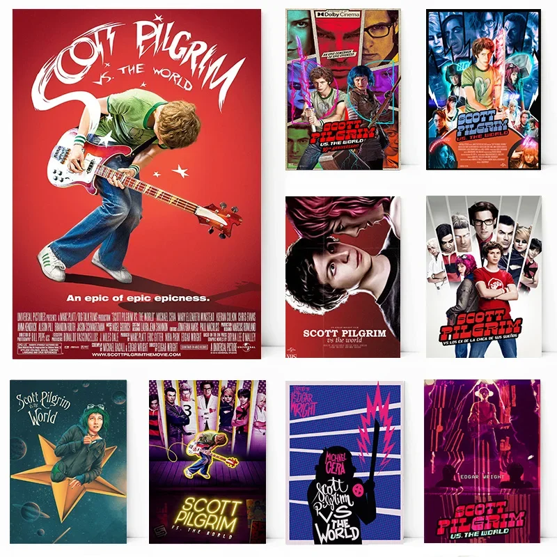 Classic Comedy Movie Scott Pilgrim Vs. The World Sci-Fi Film Poster Canvas Painting Wall Art Pictures Home Room Dorm Decor