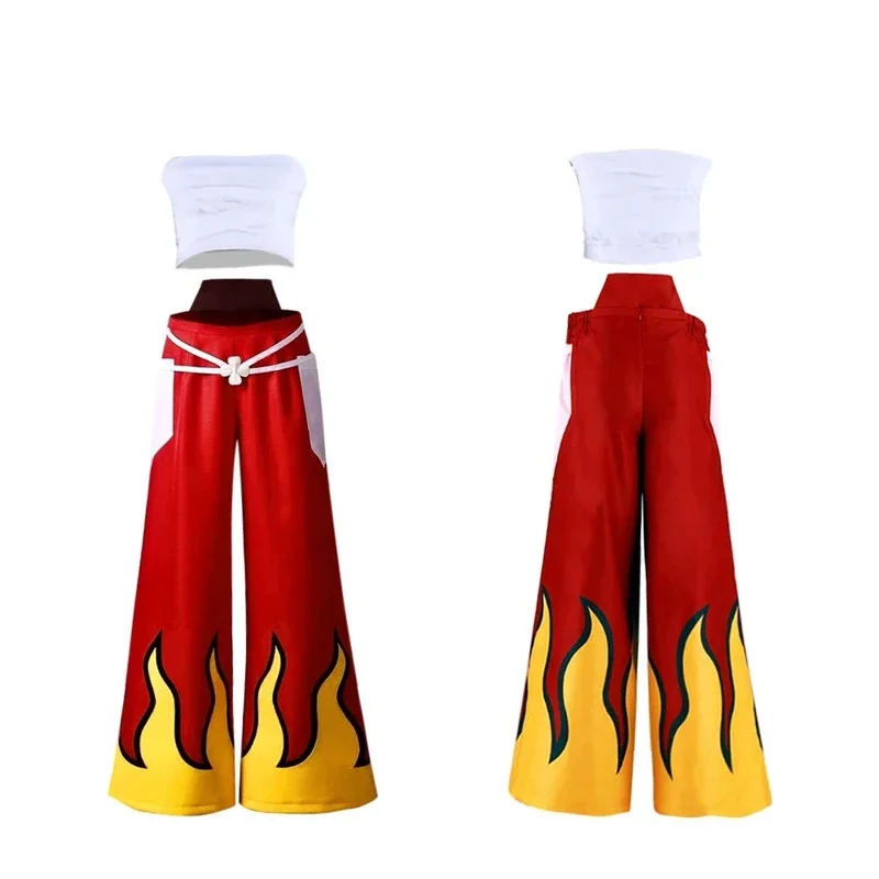 Cosplay Anime Cosplay Costume Cosplay Alosa Cos Women Japanese Anime Role Erza Scarlet Costume Pants White Tube Tops Red Cool Se