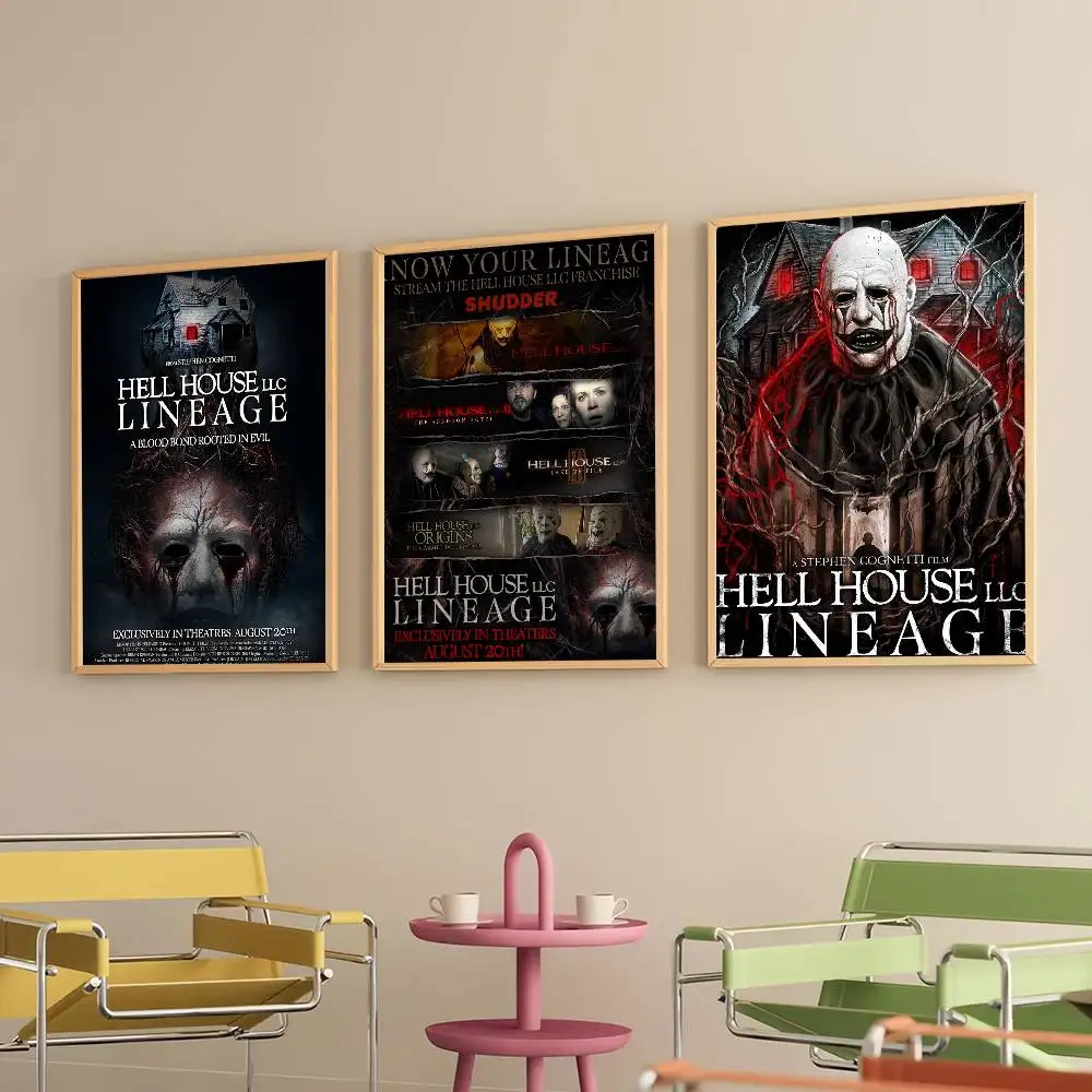 لوحات ملصق لفيلم Hell House LLC، مطبوعات ذاتية اللصق، ديكور غرفة النوم وغرفة المعيشة، هدية عتيقة