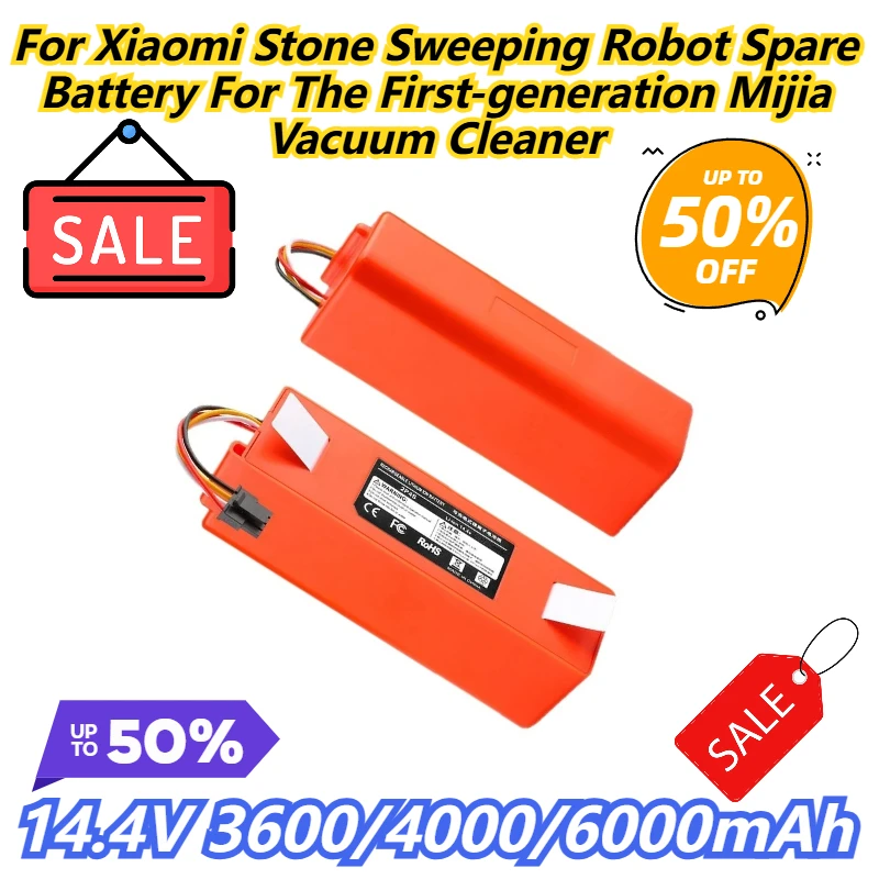 

14.4V 3600/4000/6000mAh For Xiaomi Stone Sweeping Robot Spare Battery For The First-generation Mijia Vacuum Cleaner