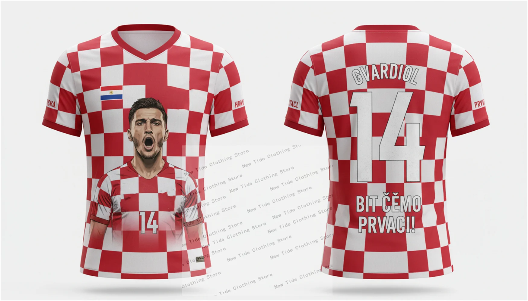كرواتيا 2026 كرة القدم لكرة القدم جيرسي وتي شيرت للرجال المشجعين سوف نكون أبطال - ملابس نمط المعجبين تظهر دعمك 3