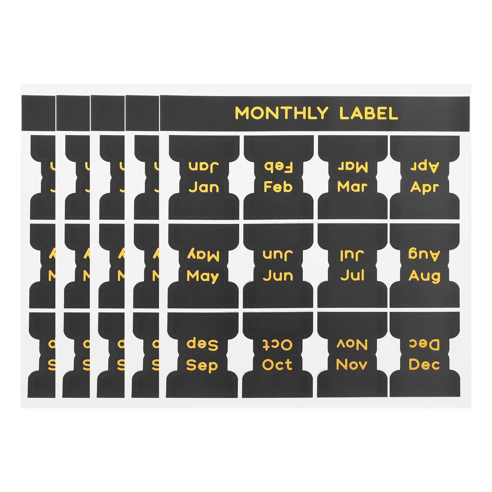 

5 Sheets Hot Stamping Month Labels Stickers Tabs for Planner Calendar Notebooks Pvc Self-adhesive Page Markers