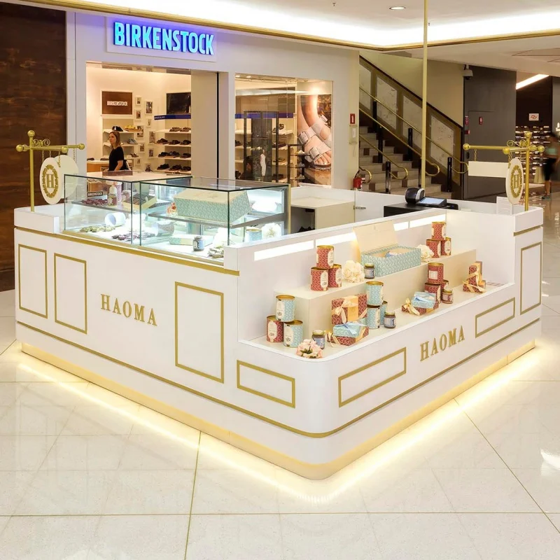 Custom, Charming Shop Interior Furniture Design Fragrance Display Showcase Shopping Mall Luxury Perfume Kiosk