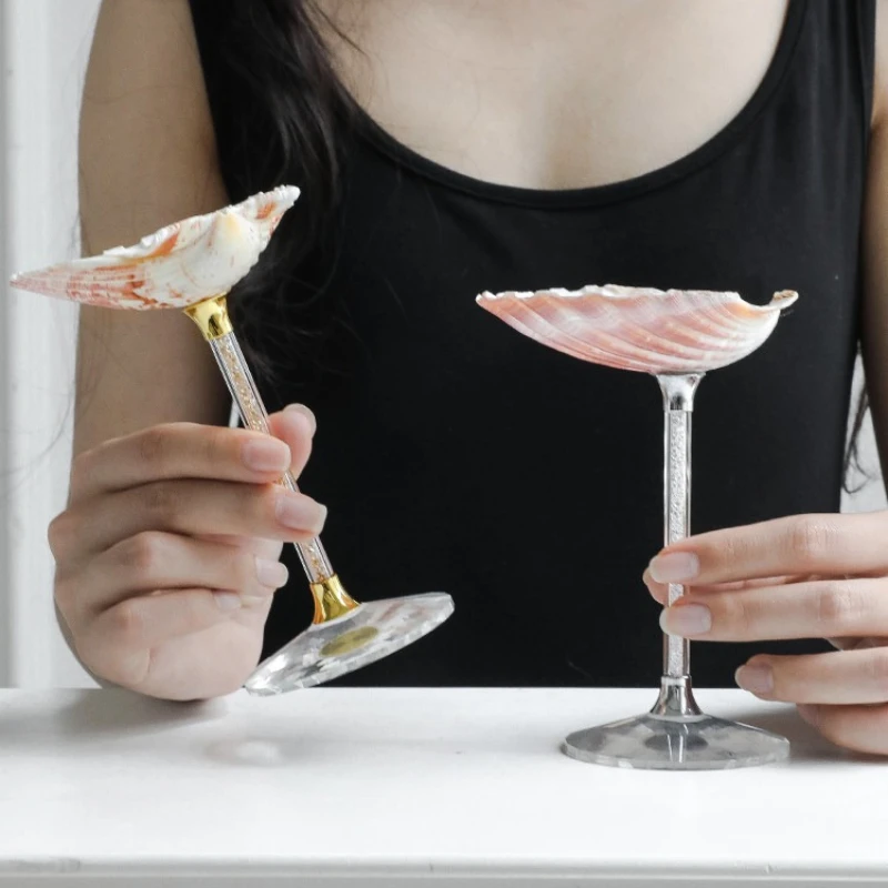 Luxury Natural Conch Highball Glass Creative Scallop Shell Drinking Cup Unique Home Decor Elegant Present for Special Occasions