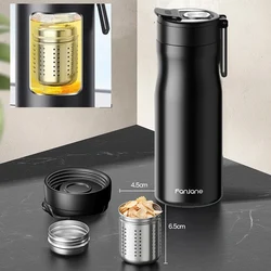 FANJANE 1000ML Thermos Bottle Cup with Magnetic Tea Infuser Stainless Steel  Coffee Vacuum Bottle Keep Cold Hot Business Gift