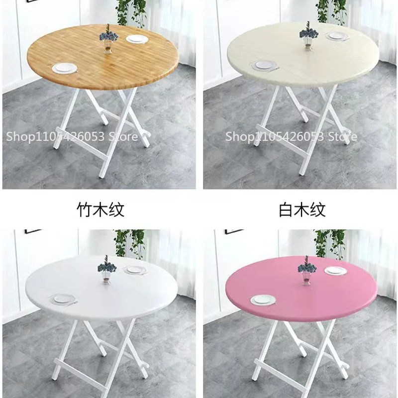 Portable household folding table Living room dining table Small apartment eating table Creative round Outdoor stall square