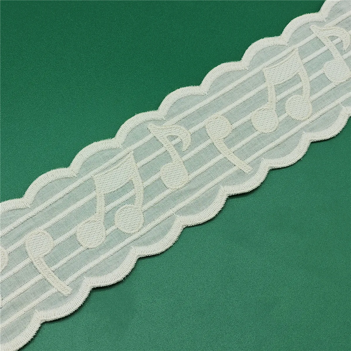 6.3CM 폭 베이지색 면 음표 무늬 천 가장자리 레이 - Home Textiles Notes 리뷰 및 가격