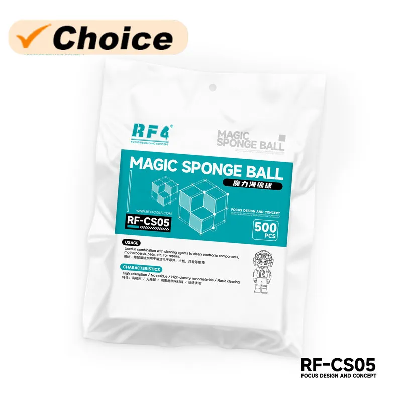 

RF4 RF-CS05 500PCS Magic Nano Sponge Balls High Density High Adsorption for Mobile Phone Motherboard Glass Camera Cleaning Tool