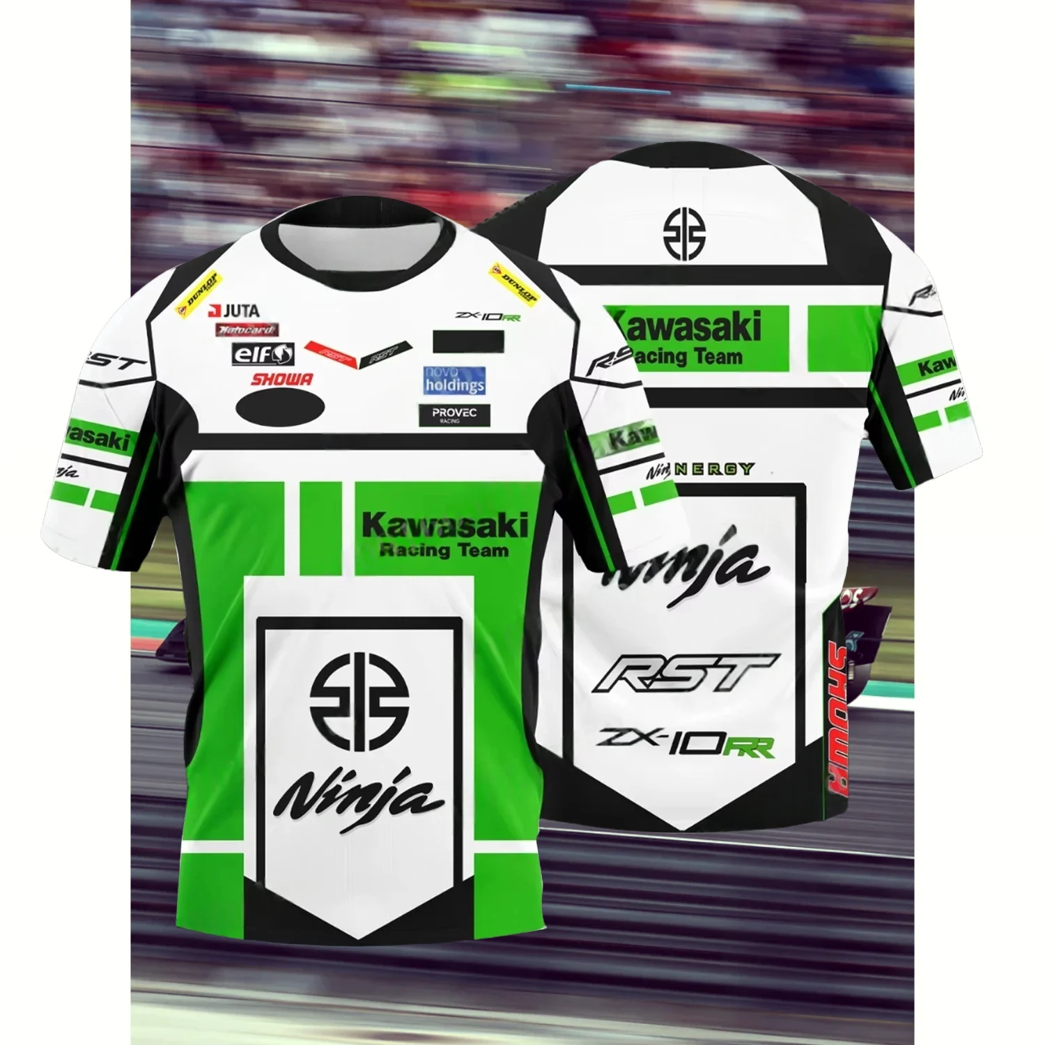 

25 Kawasaki Motorcycle Competition Men's Quick-Drying T-Shirt Adult Jersey Sports Casual Short Sleeve Off-Road Riding T-Shirt