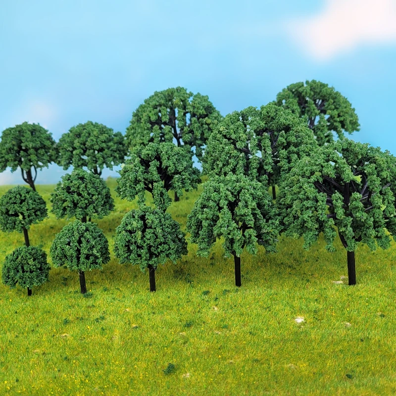 30Pcs 3-7Cm Model Boom Mini Lush Bal Boom Model Militaire Zand Tafel Landschapsarchitectuur Veld Boomstam diy Handgemaakte Materiaal Decor