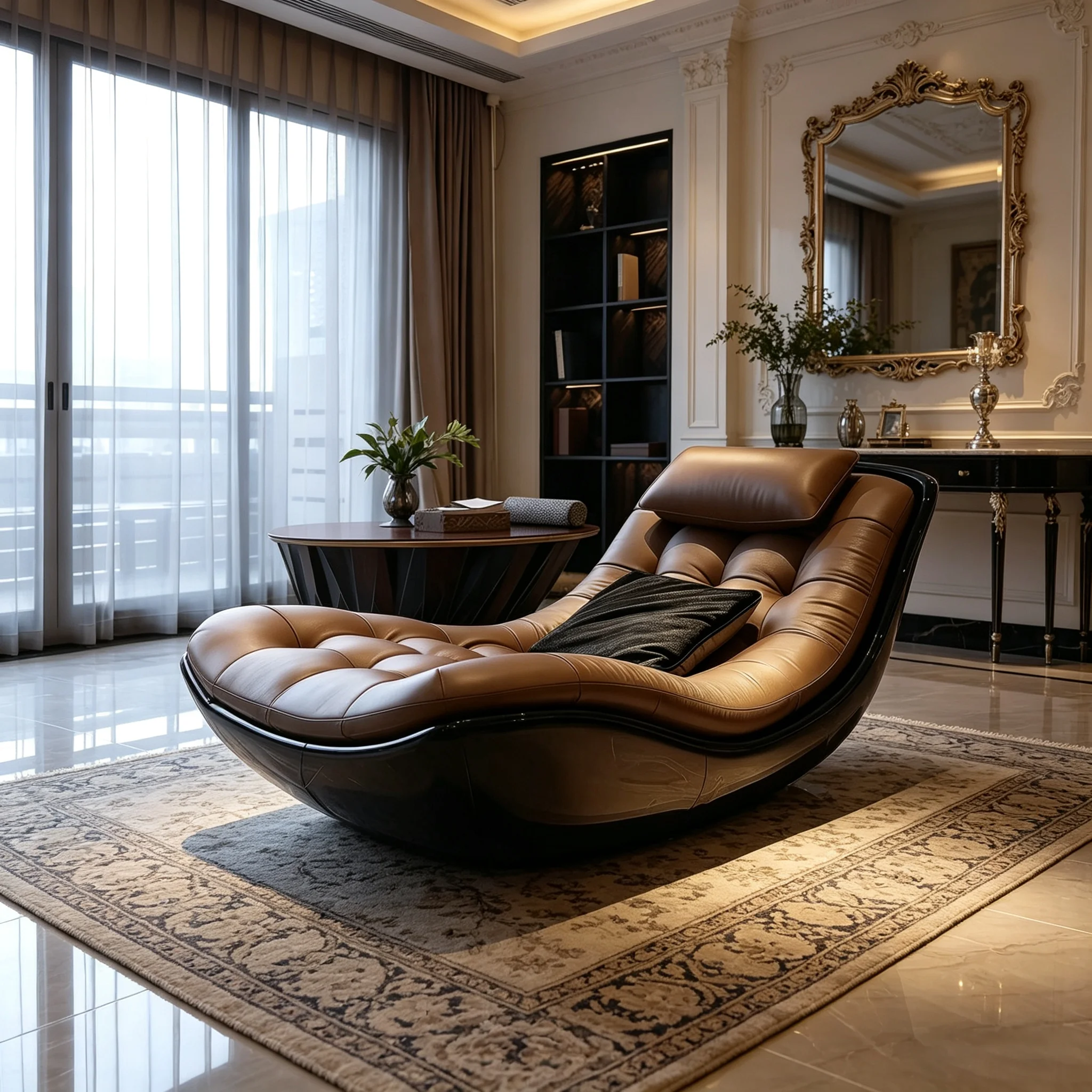 A*-Contemporary Luxury Accent Lounge Chair with Two-Tone Design for Modern and Classic