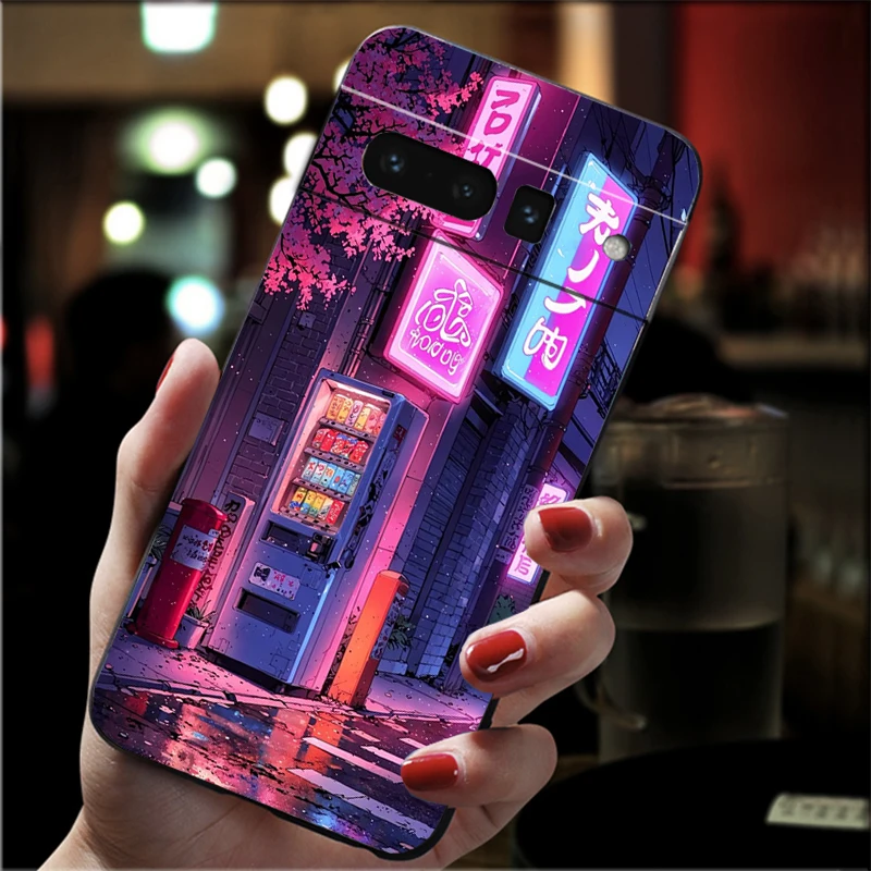 Telefoonhoesje voor Google Pixel 10 9 Pro XL 9A 8 7 6 Pro Pixel 8A 7A 6A Pixel 8 7 6 5 Japan stijlen Winkel Cherry