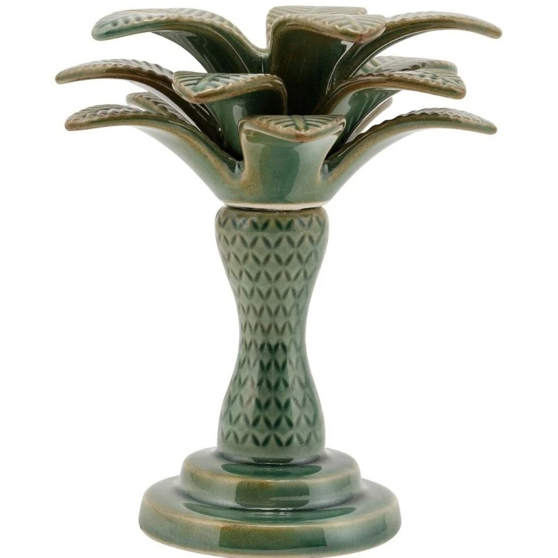 

Handmade candlesticks in the shape of green palm trees