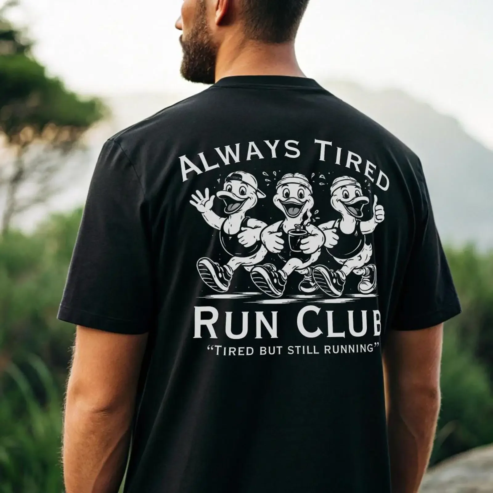 Always Tired Run Club T Shirt Funny Running But Still Casual Runner for Runners vintage Washed Stylish Versatile Unisex