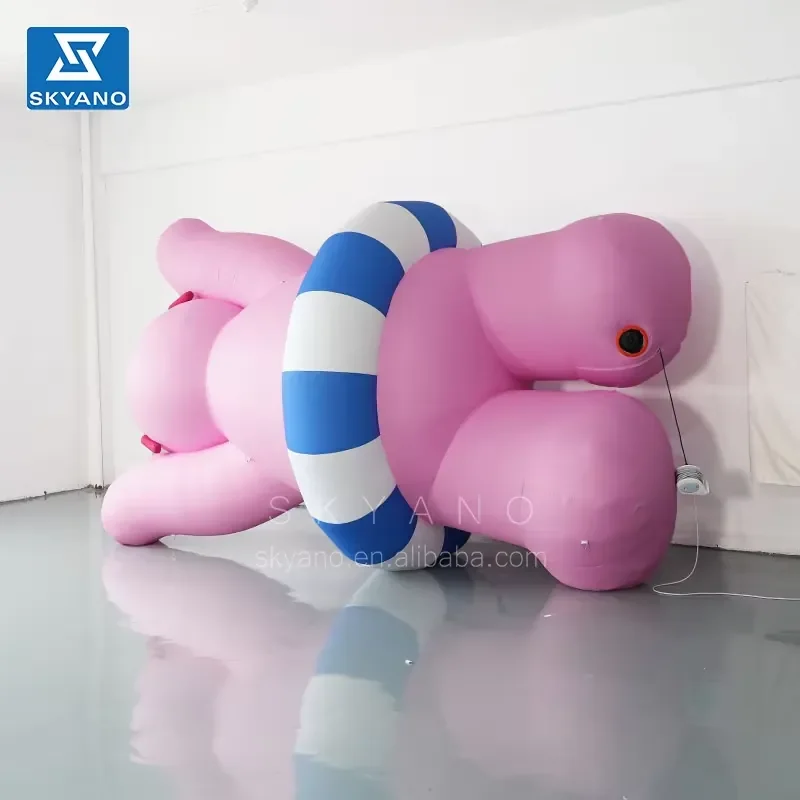 Customized Inflatable pink Raised Hand Cartoon Inflatable Swim Ring Cartoon Inflatable Cartoon Movable