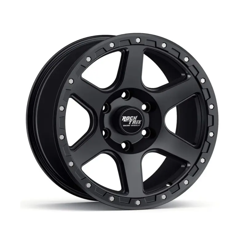 RockTrix RT112 17 inch Wheel Compatible with 2009-2024 Ford F150 17x9 6x135 Wheels (-12mm Offset, 4.5in Backspace) 87.1mm Bore