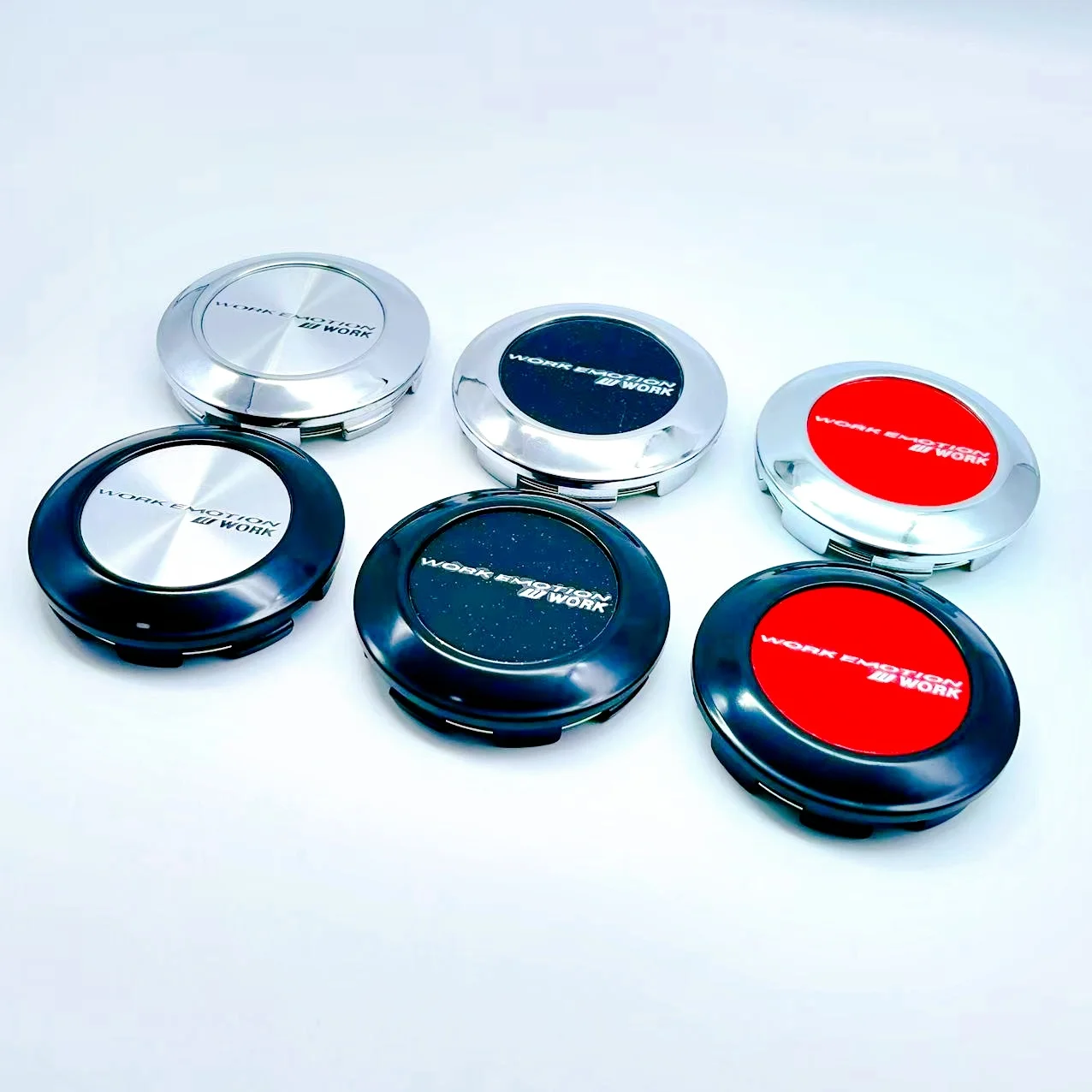 

4pcs/lot High Quality 3D 77mm For Car emblem Wheel hub Center Cap WORK EMOTION Badge covers sticker Decals Styling accessories