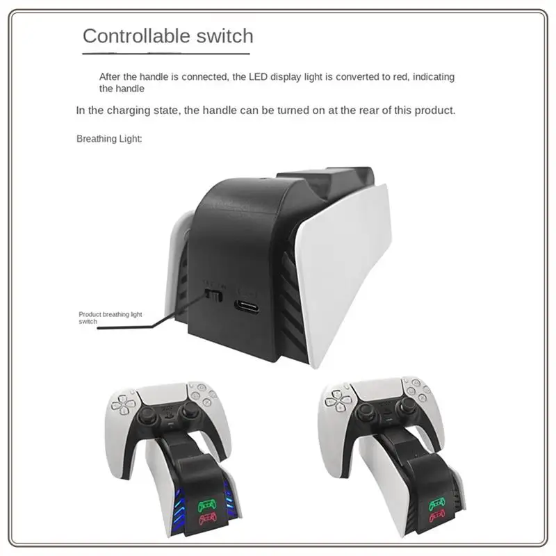 Reliable-Suitable For Ps5 Controller Fast Charging Dual Charging Base Game Controller Stand Charging Game Parts,Suitable For Ps5