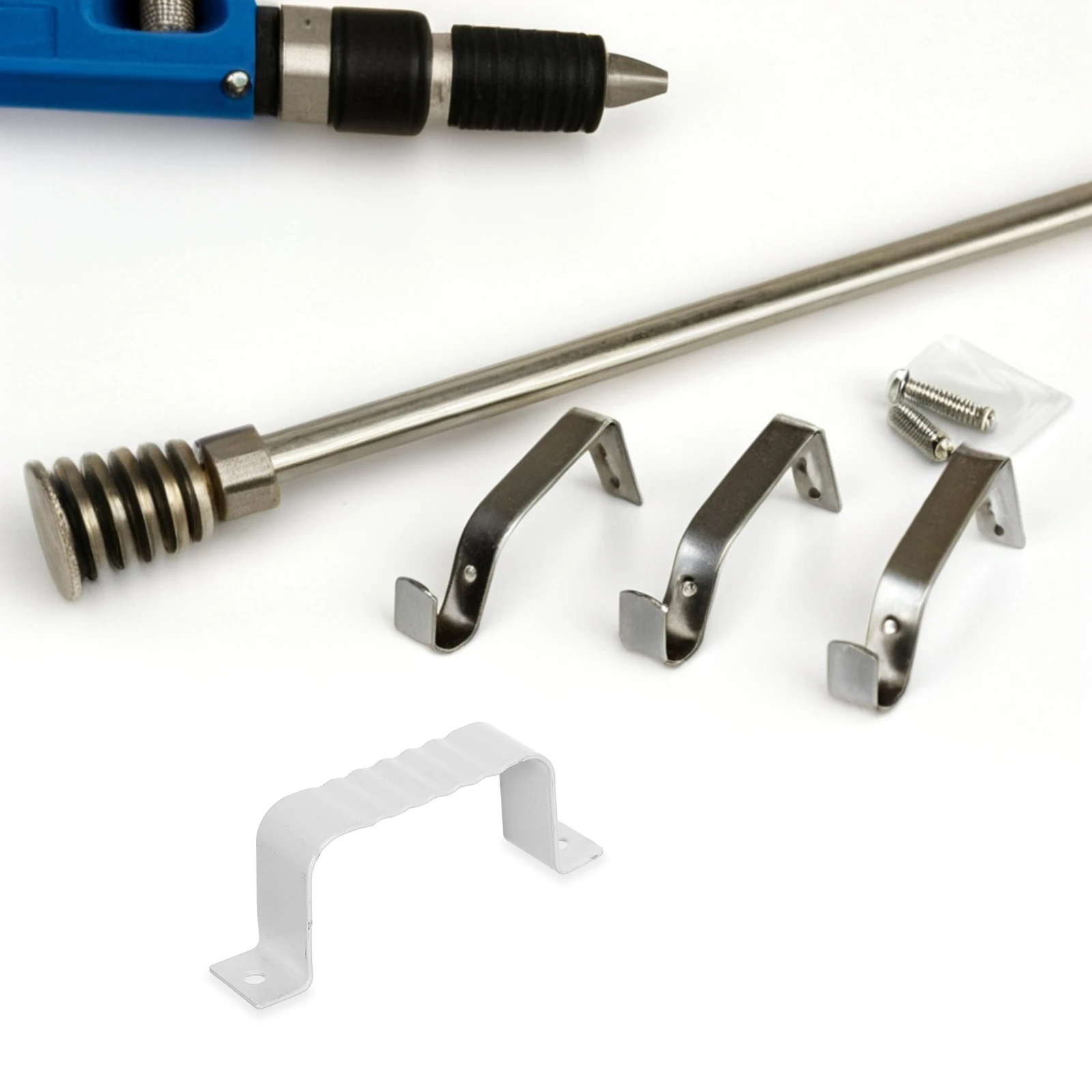 

6pcs Gutter Downspout Strap Metal Pipe Clips Water Pipe Fixing Clamps Drainage System Residential Commercial Buildings Rainwater