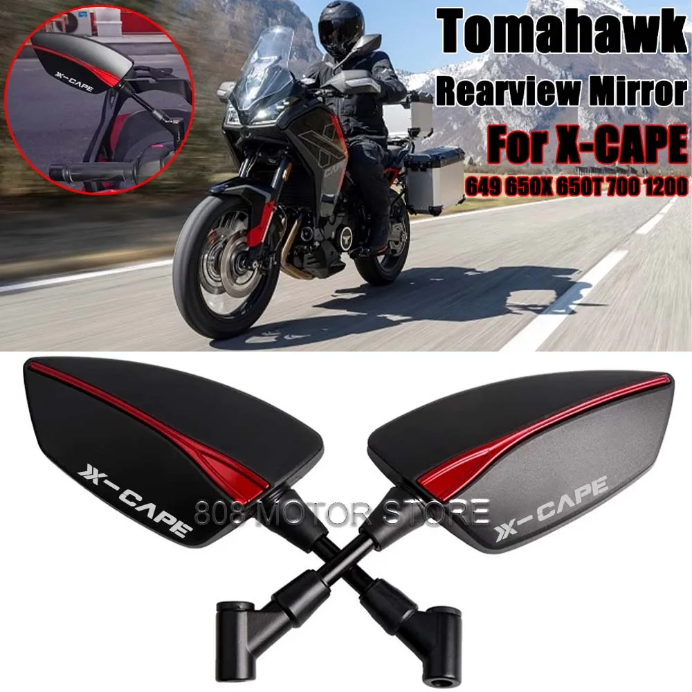 

For X-cape 650 650x 650t 649 700 1200 Universal CNC Aluminum Tomahawk Rearview Mirrors 8mm 10mm Motorcycle Side Mirrors