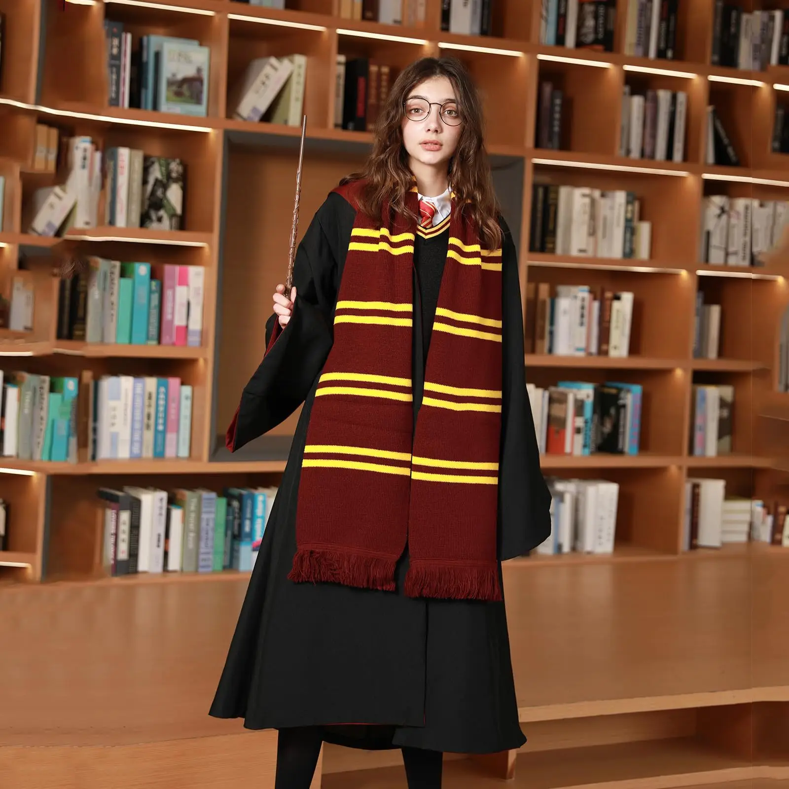 Bufanda gruesa para niños de la serie Harri Potter Gryffindor, chal escolar mágico, bufanda cálida de invierno, regalo de cumpleaños y Navidad para parejas