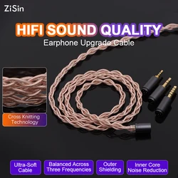 ZiSin-13 4-Core DIY Litz Earphone Upgrade Cable With Modularity IE900 2PIN MMCX 4PIN XLR For M5 Olina Fudu DZ4 Quintet F1 Pro