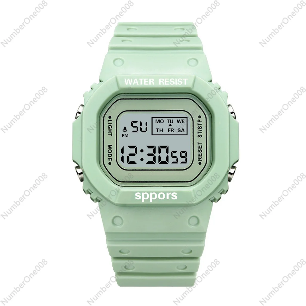 Sppors Unicorn Square Matcha Green Cube, Electronic Watch