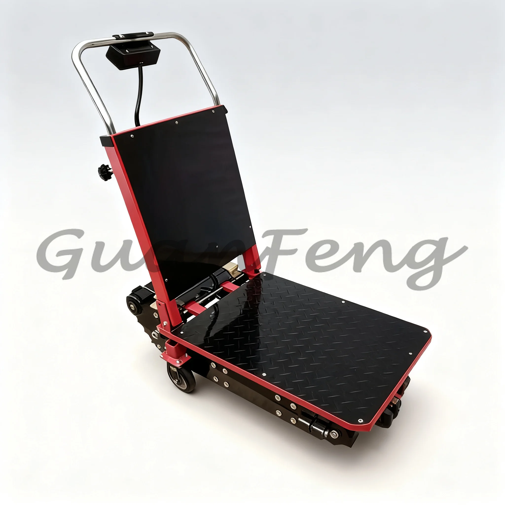 Silent Foldable Electric Stair Climbing Trolley, 300KG Tracked Angle Adjustable Cargo Loader for Staircase Transportation