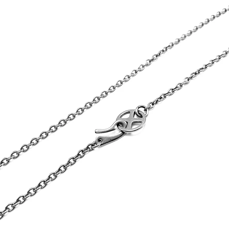 Pure Titanium Necklace O-shaped Chain Ultra Light Anti Allergy Necklace 3mm Trendy Retro Neutral Skin Friendly Titanium Chain
