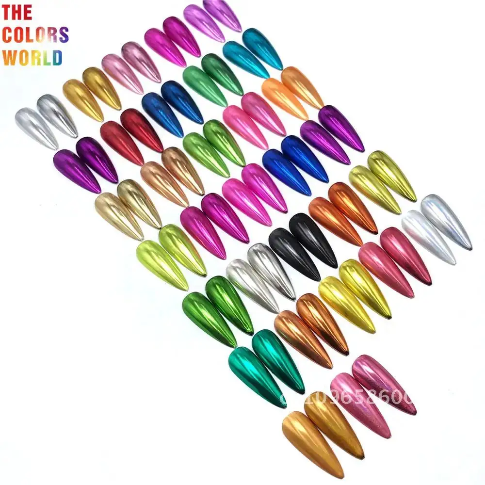 TCT-795 เพิร์ลกระจกเล็บผงที่มีสีสัน UV เจล Auroras เล็บ METALLIC Art Chrome Manicuring ฝุ่นผลตกแต่งเม็ดสี