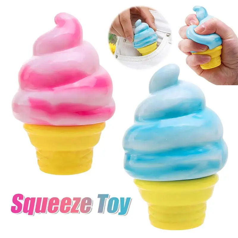

2026 New Ice Cream Cone Shaped Slow Rebound Decompression Toy Relaxing For Work And School Fingertip Squeezing Toy Small Gift