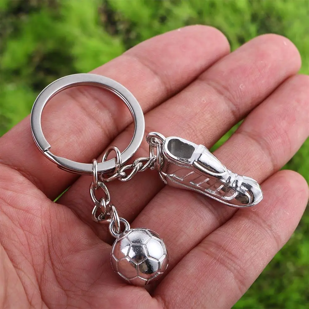 Pendant Stainless Steel Football Ball Bag Pendants Sport Hanging Keychain Football Key Chain Metal Chain Soccer Shoes Key Rings