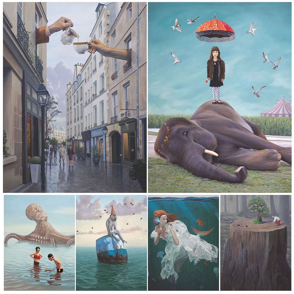 

Mermaid And Kraken Fantasy Art Poster And Print Surreal Urban Coffee And Miniature World Art Poster And Print Home Decoration