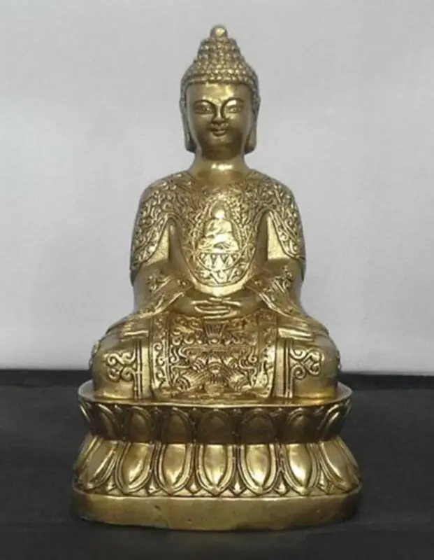 

Chinese Tibetan Buddhism Bronze Shakyamuni Amitabha Buddha Statue