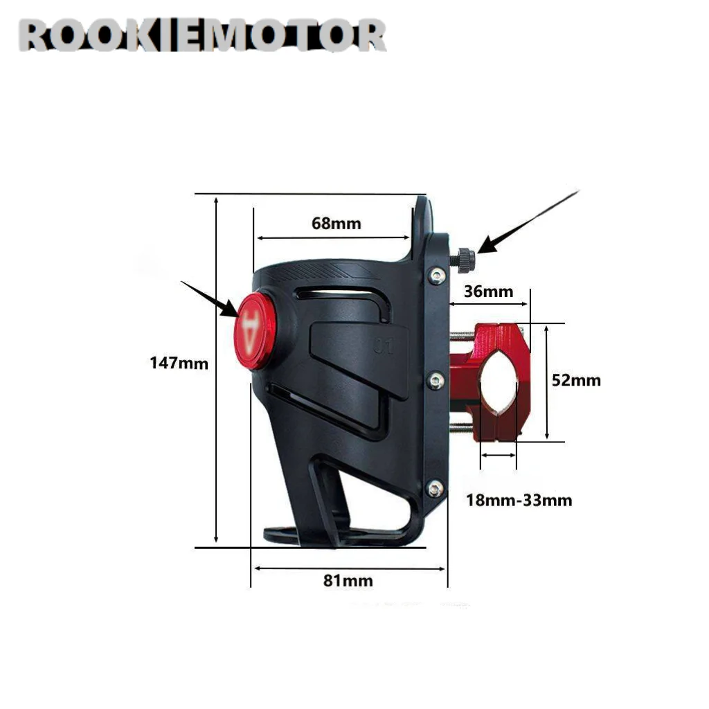 Universal Bike Motorcycle Handlebar Stand Mount Shakeproof Water Bottle Mount Anti-Crash Guard Drink Cup Holder