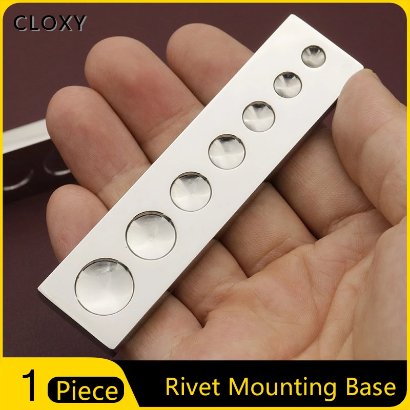 1Piece Rivet Setter Base 7 in 1 Tool Poppers Snap Button Bottom Plate Rivets Mounting Die Base DIY Hand Tool Stainless Steel